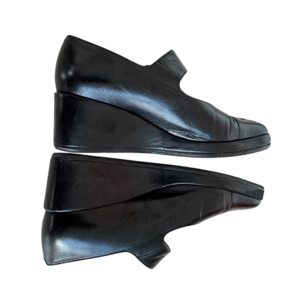 Chanel Women's Black Wedge Mary Jane Shoes - Picture 4 of 8